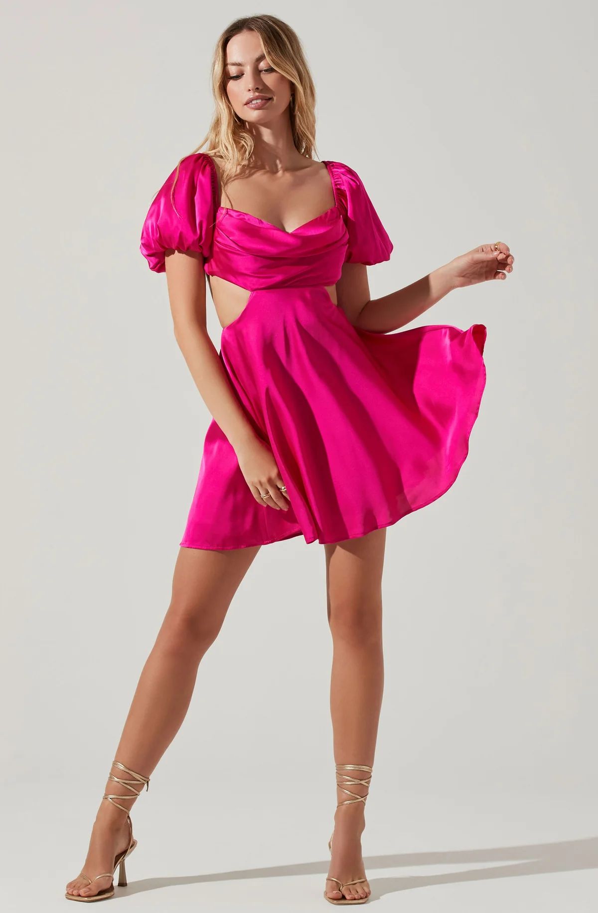 Clarita Cutout Puff Sleeve Mini Dress | ASTR The Label (US)