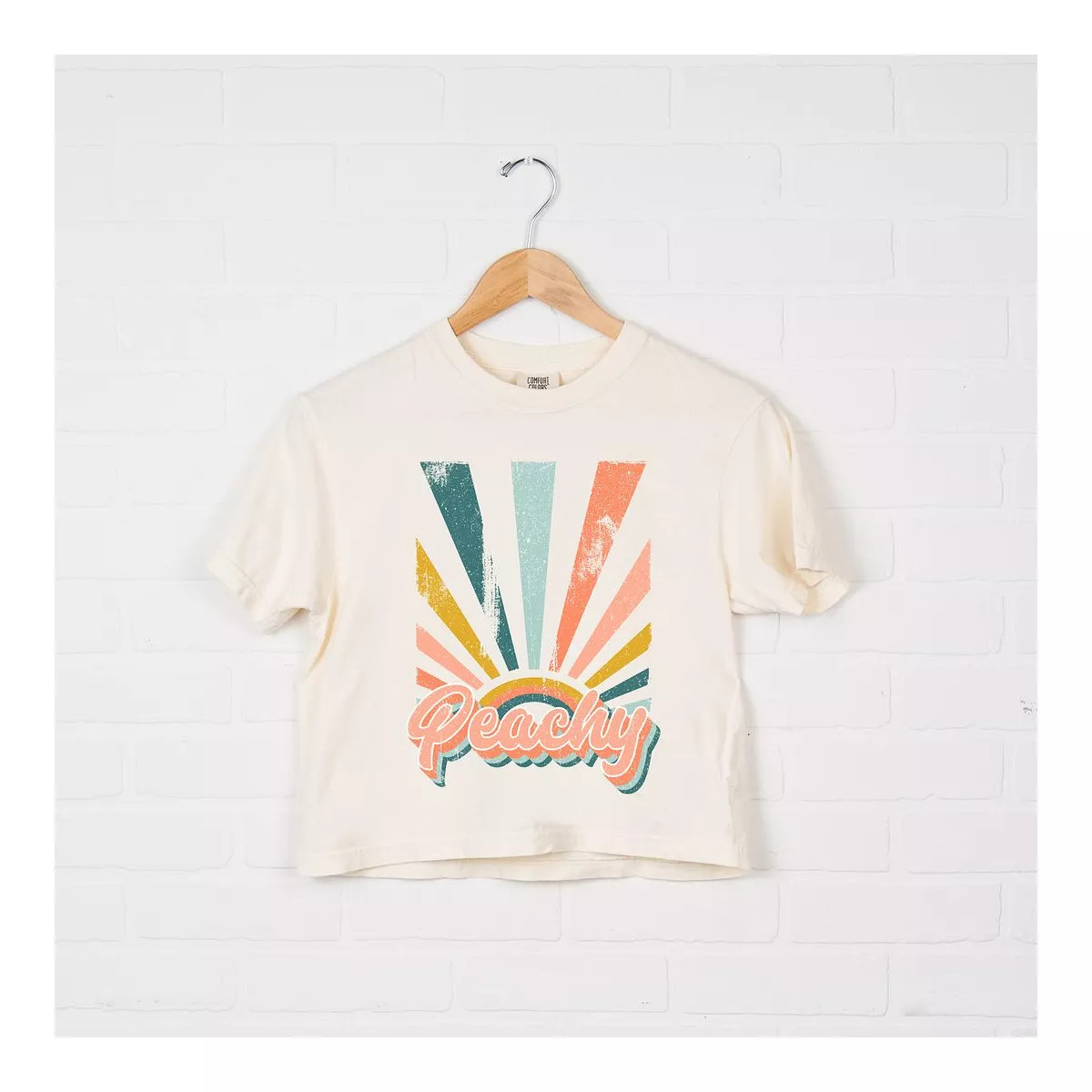 Simply Sage Market Women's Retro Peachy Short Sleeve Garment Dyed Tee | Target