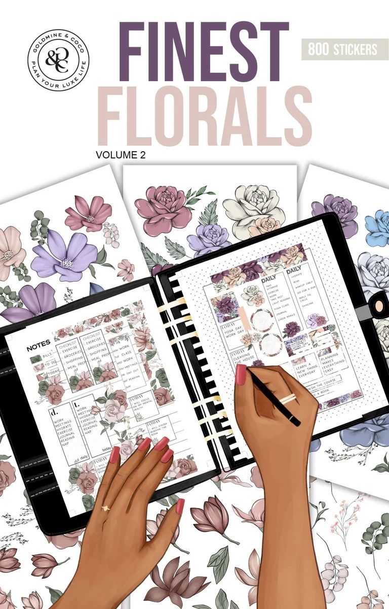 Finest Florals VOLUME 2 Sticker Book | Goldmine & Coco