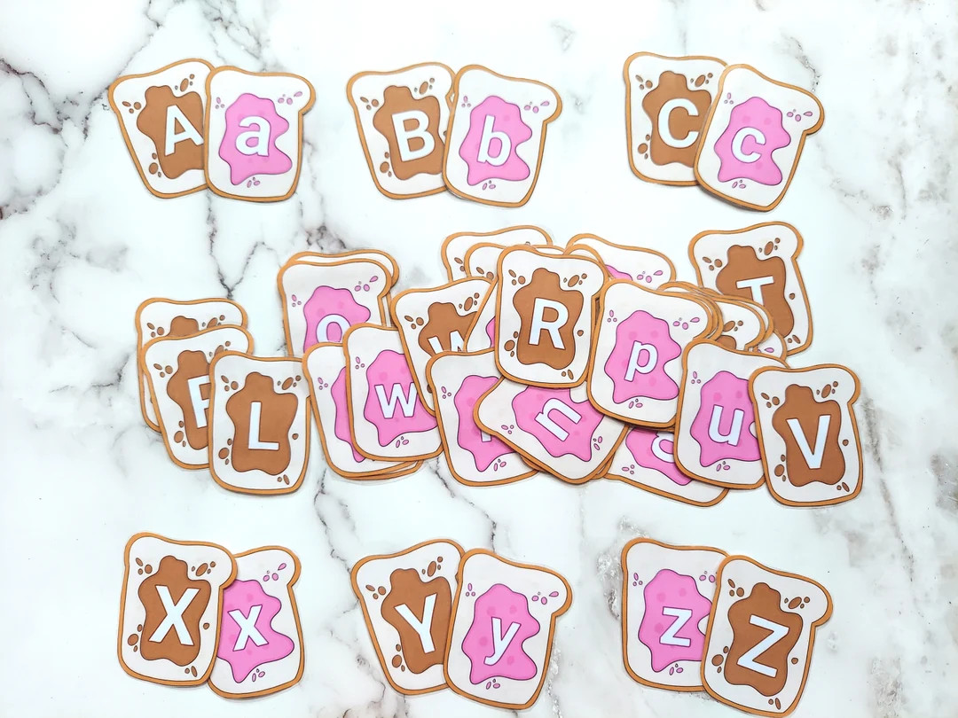 PB&J Alphabet Matching - Upper Case and Lower Case Letters - Peanut Butter and Jelly - Early Lear... | Etsy (US)