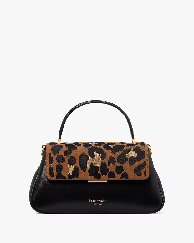 Grace Leopard Suede Small Top Handle Bag | Kate Spade (US)