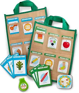 Melissa & Doug Lets Explore Indoor/Outdoor Scavenger Hunt Play Set 80 Double-Sided Cards | Amazon (US)