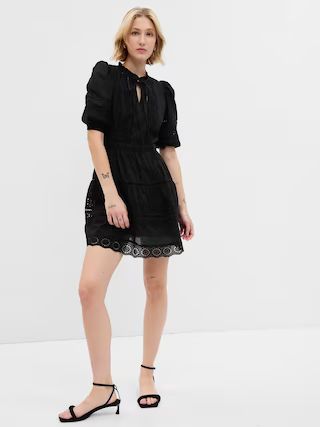 Puff Sleeve Lace Mini Dress | Gap (US)