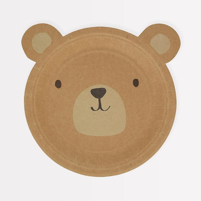 Meri Meri Woodland Bear Plates (Pack of 8), Disposable Paper Party Plates, Kids & Adults. Camping... | Amazon (US)