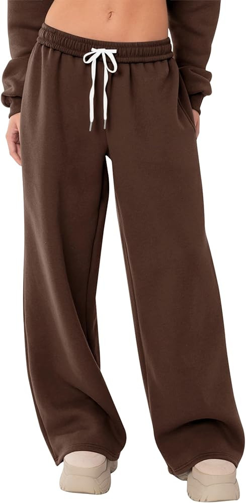 LOMON Wide Leg Sweatpants Women Fleece Sweat Pants Fall Spring Clothes 2026 Teen Girl Baggy Jogge... | Amazon (US)