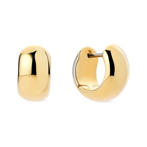 Ana Luisa Giulia Huggie Hoop Earrings for Women - 14K Gold Plated & Silver Rhodium Plated - Hypoallergenic, Water-Resistant, Tarnish-Free Chunky Earrings for Daily Wear - Small, Medium & Large Size | Amazon (US)