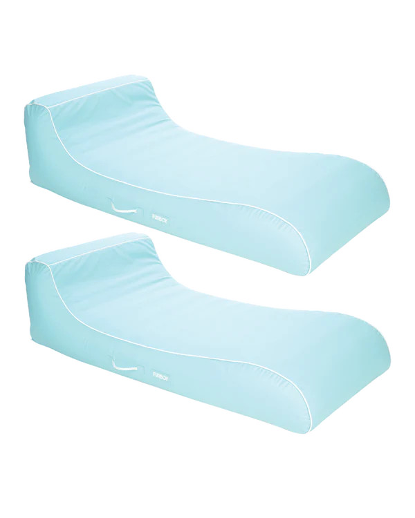 Baby Blue Cabana Fabric Sunbed Lounger - 2 Pack | FUNBOY