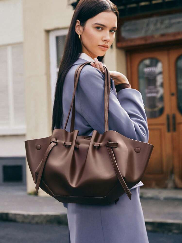 Large Capacity Women Solid Color Shoulder Bag For Commuting, Bag For Women Elegant, Luxury, New A... | SHEIN