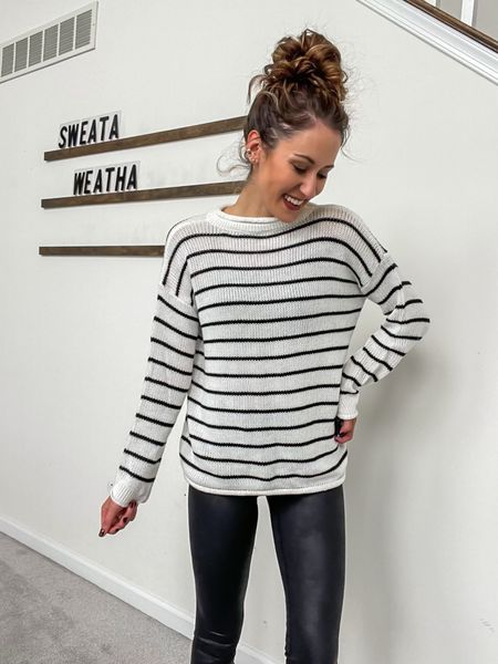 Black and white striped sweater under $30 on Amazon 🖤 

Fall fashion // fall outfits // sweater weather 

#LTKunder50 #LTKSeasonal #LTKstyletip