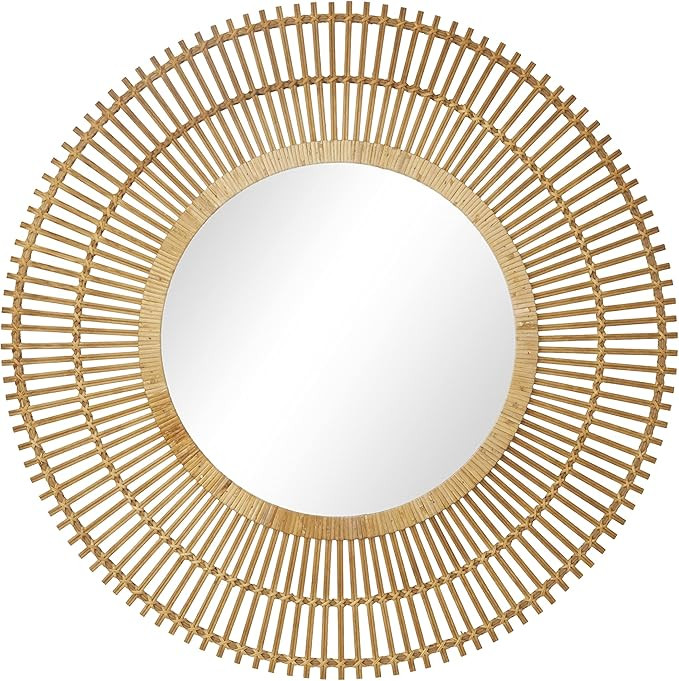 Deco 79 Bamboo Starburst Wall Mirror, 37" x 1" x 37", Brown | Amazon (US)