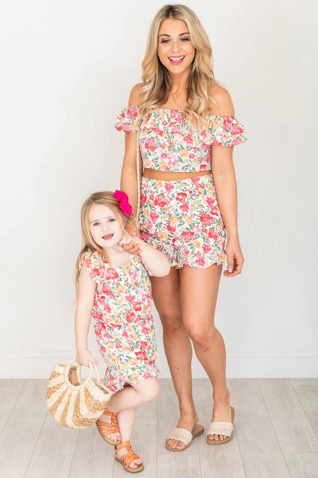 A Miracle Awaits Girls Pink Floral Two Piece Set | Pink Lily