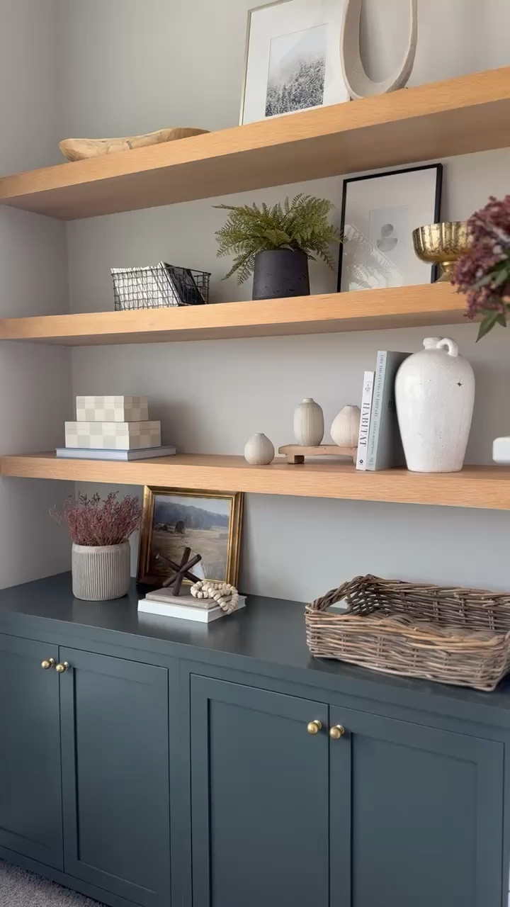 Do you struggle styling your shelves? It can absolutely be a hard task to manage, but my biggest tip is to group things of various sizes, shapes, textures and colors. You often see I pair a taller item such as a vase with a horizontal tray and some smaller decor. It’s all trial and error, until you find a good balance! 

#LTKhome #LTKsalealert #LTKstyletip