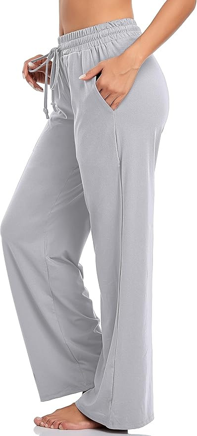 ADANIKI Sweatpants Women Yoga Pants with Pockets for Women Pajamas Work Pants Wide Leg Drawstring... | Amazon (US)