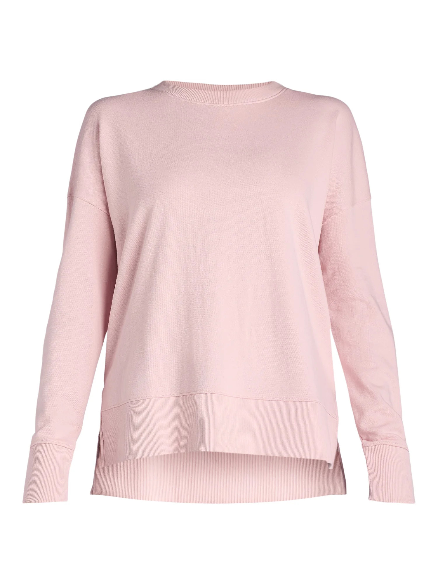 Time and Tru Women's Crewneck Sweatshirt with High-Low Hem, Sizes XS -4X | Walmart (US)