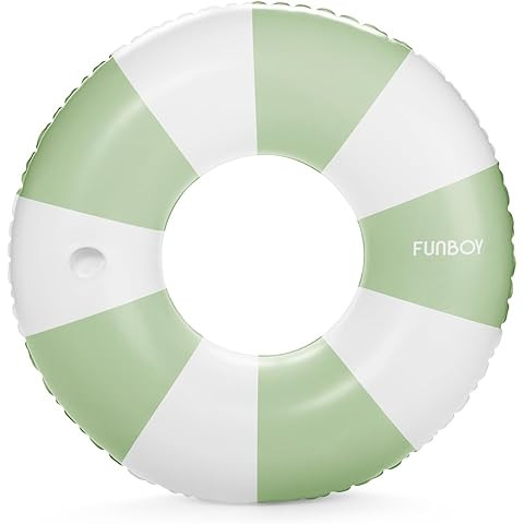 Amazon.com: Petites Pommes Inflatables for Adults - Durable Inner Tube, Handprinted Classic Strip... | Amazon (US)