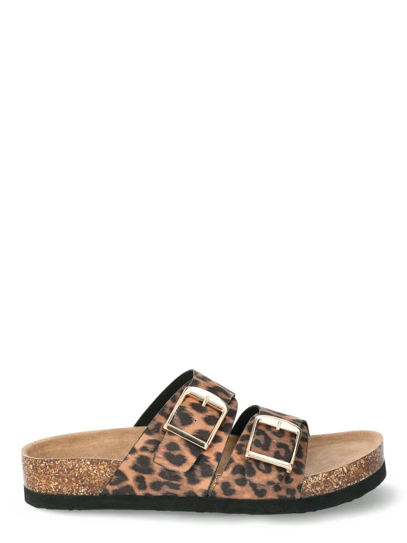 Time and Tru Women's Footbed Slide Sandals, Wide-Width Available | Walmart (US)