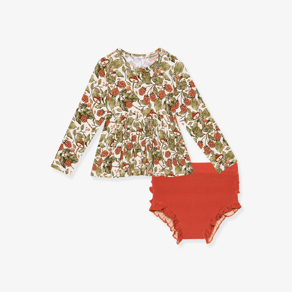 Berry White Peplum Bummie Two Piece Set | Wilda | Posh Peanut