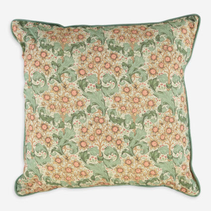 Green Orchid Pattern Cushion 59x59cm | TK Maxx