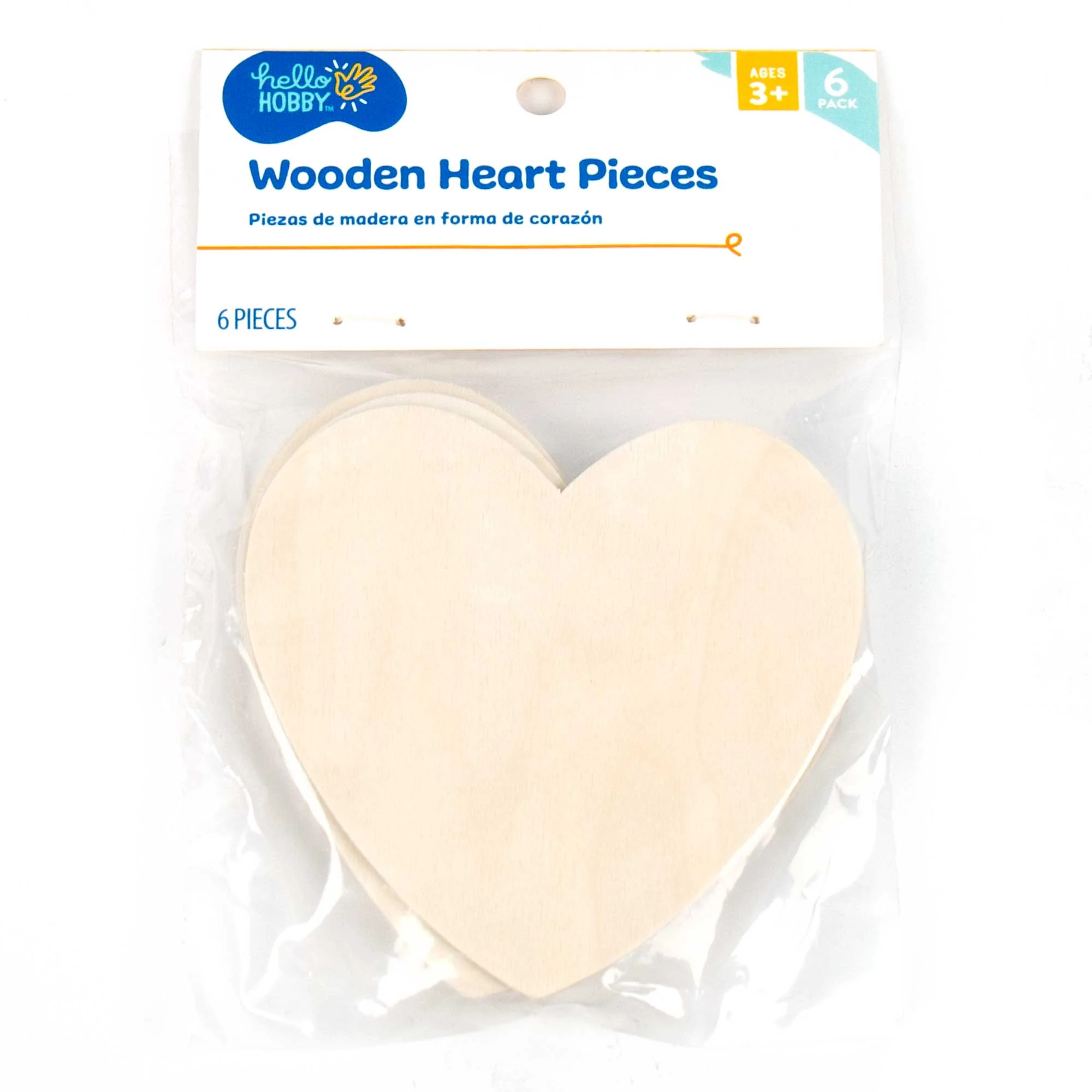 Hello Hobby Wooden Hearts, 6-Pack, Boys and Girls, Child, Ages 3+ - Walmart.com | Walmart (US)