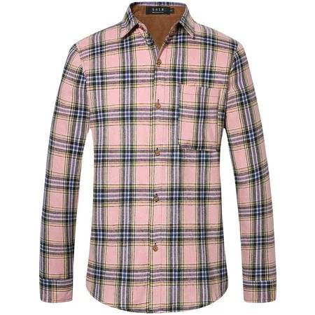 SSLR Flannel Shirt for Men Long Sleeve Button Down Shirt Plaid Casual Jacket | Walmart (US)