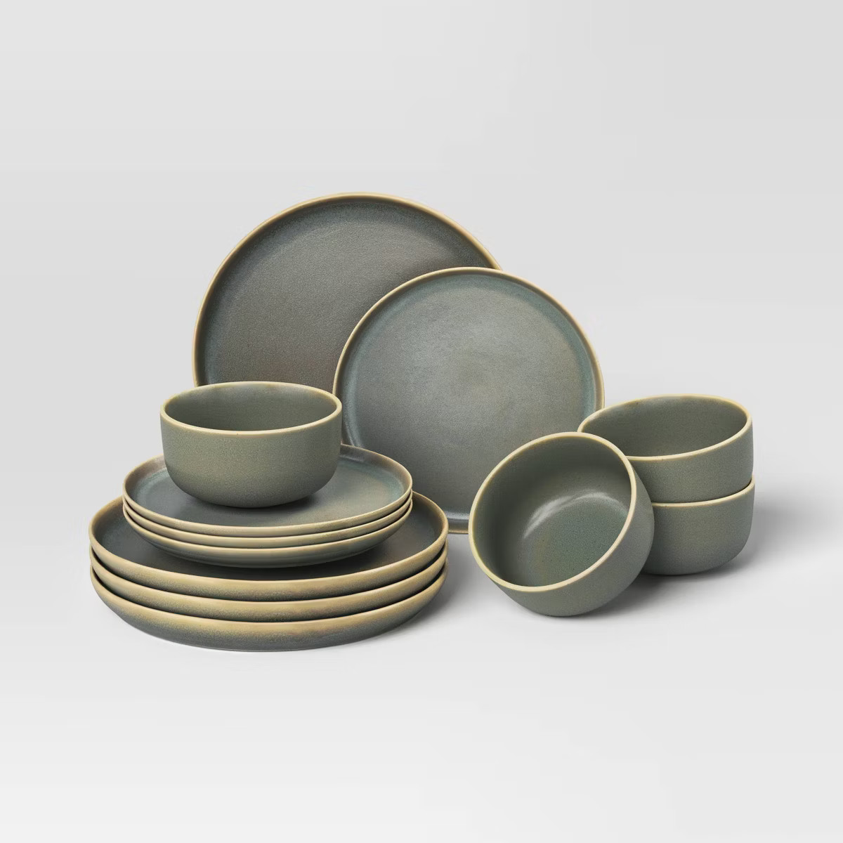 12pc Stoneware Tilley Dinnerware Set Olive Green - Threshold™ | Target