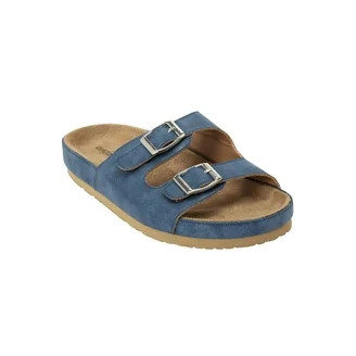 Time and Tru Women's Footbed Slide Sandals, Wide Width Available - Walmart.com | Walmart (US)