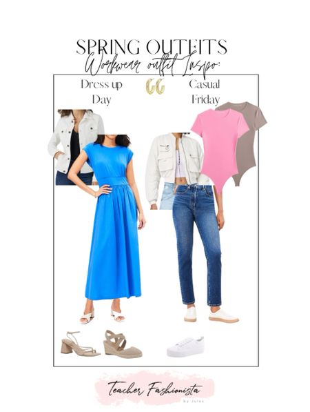 Spring outfit ideas for workwear! I love the style of these jeans and this bodysuit style comes in a few other pretty colors, too! The dress is a beautiful length— great for work or weekends!



#LTKsalealert #LTKfindsunder100 #LTKSpringSale