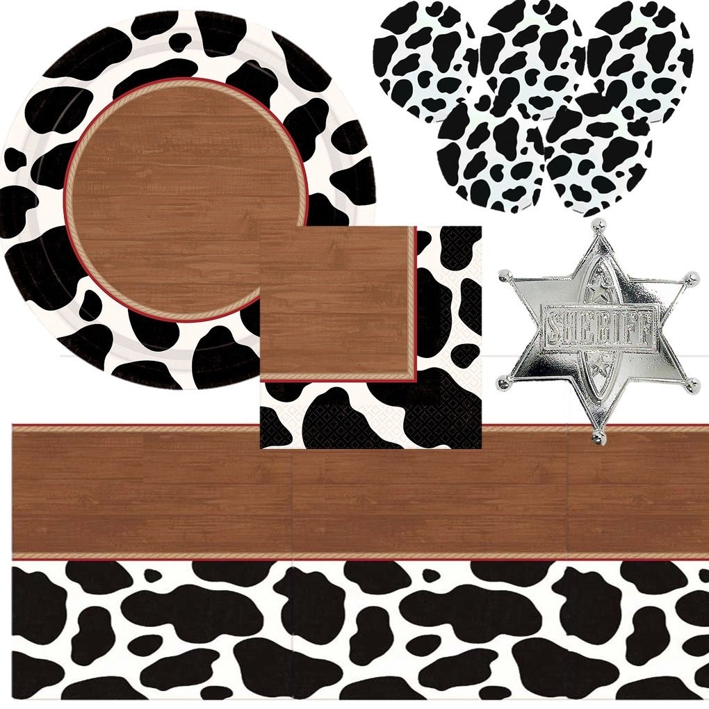 Western Cowboy Party Supplies with Cow Print Balloons | Walmart (US)