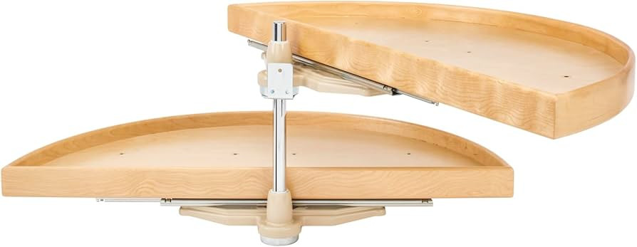 Rev-A-Shelf Natural Wood Pivot and Slide Half Moon 2-Shelf Organizer for Blind Corner Cabinets | Amazon (US)