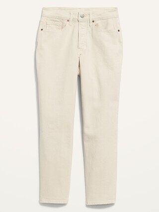 High-Waisted Button-Fly O.G. Straight White Ankle Jeans for Women | Old Navy (CA)