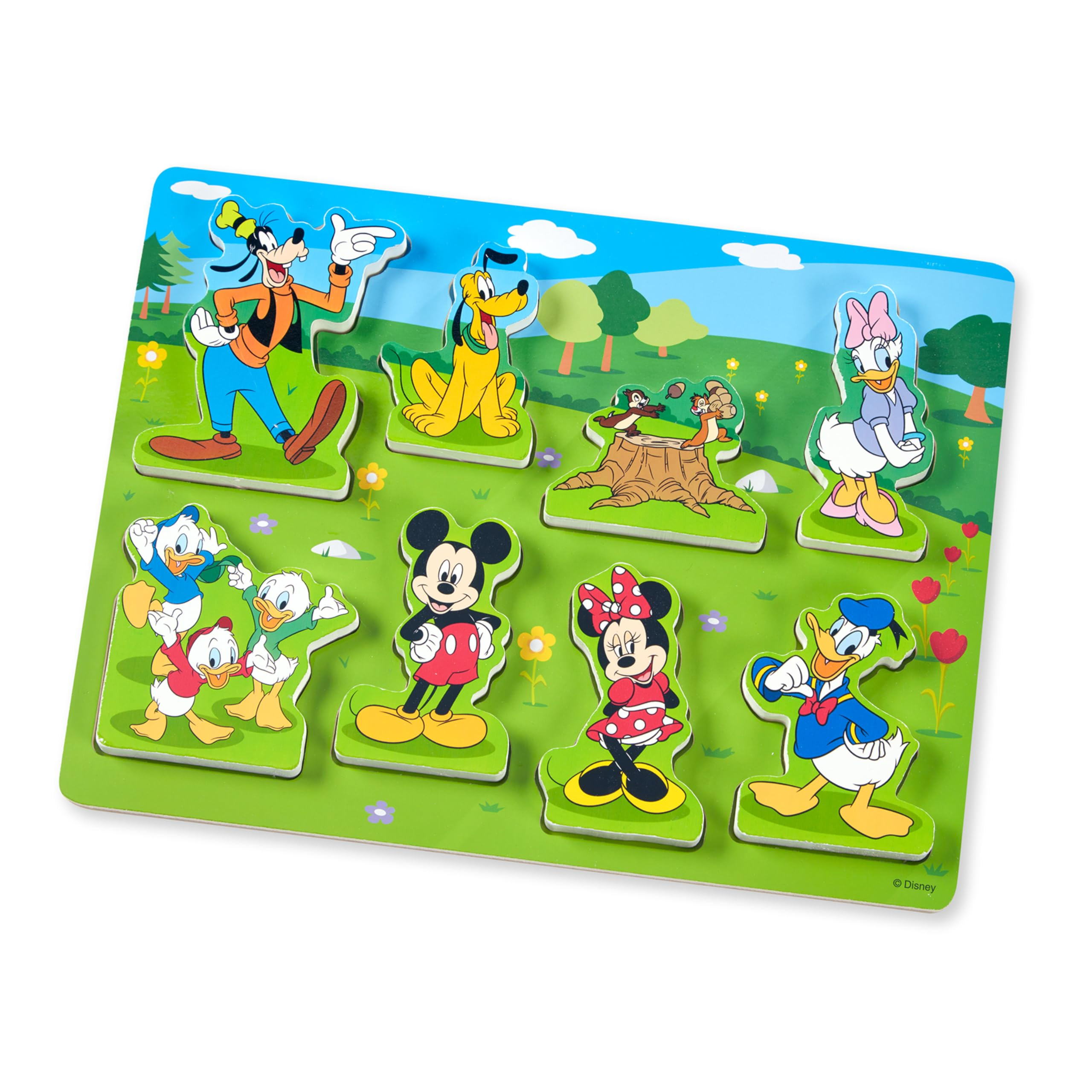 Melissa & Doug Disney Mickey Mouse Wooden Chunky Puzzle – 8-Piece Disney Character Puzzle for T... | Amazon (US)