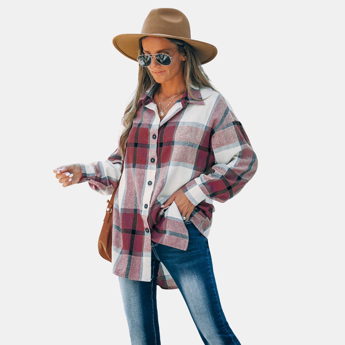 Women's Long Sleeve Plaid Oversized Shirt - Cupshe | Target