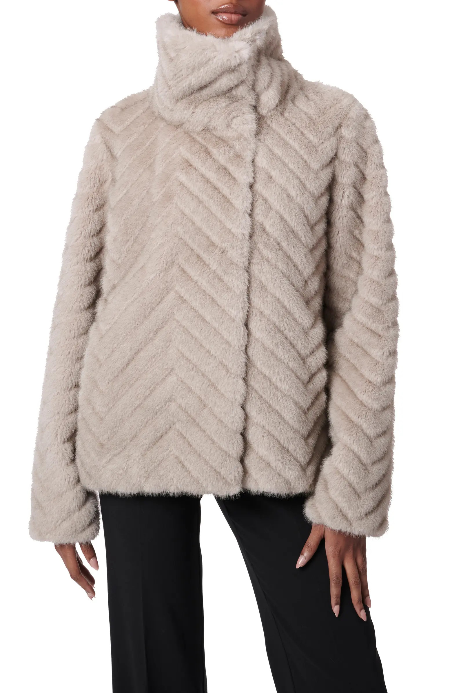 Bernardo Chevron Quilted Faux Fur Jacket | Nordstrom | Nordstrom