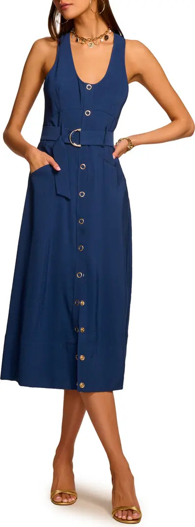 Ramy Brook Nomi Belted Sleeveless Midi Dress | Nordstrom | Nordstrom