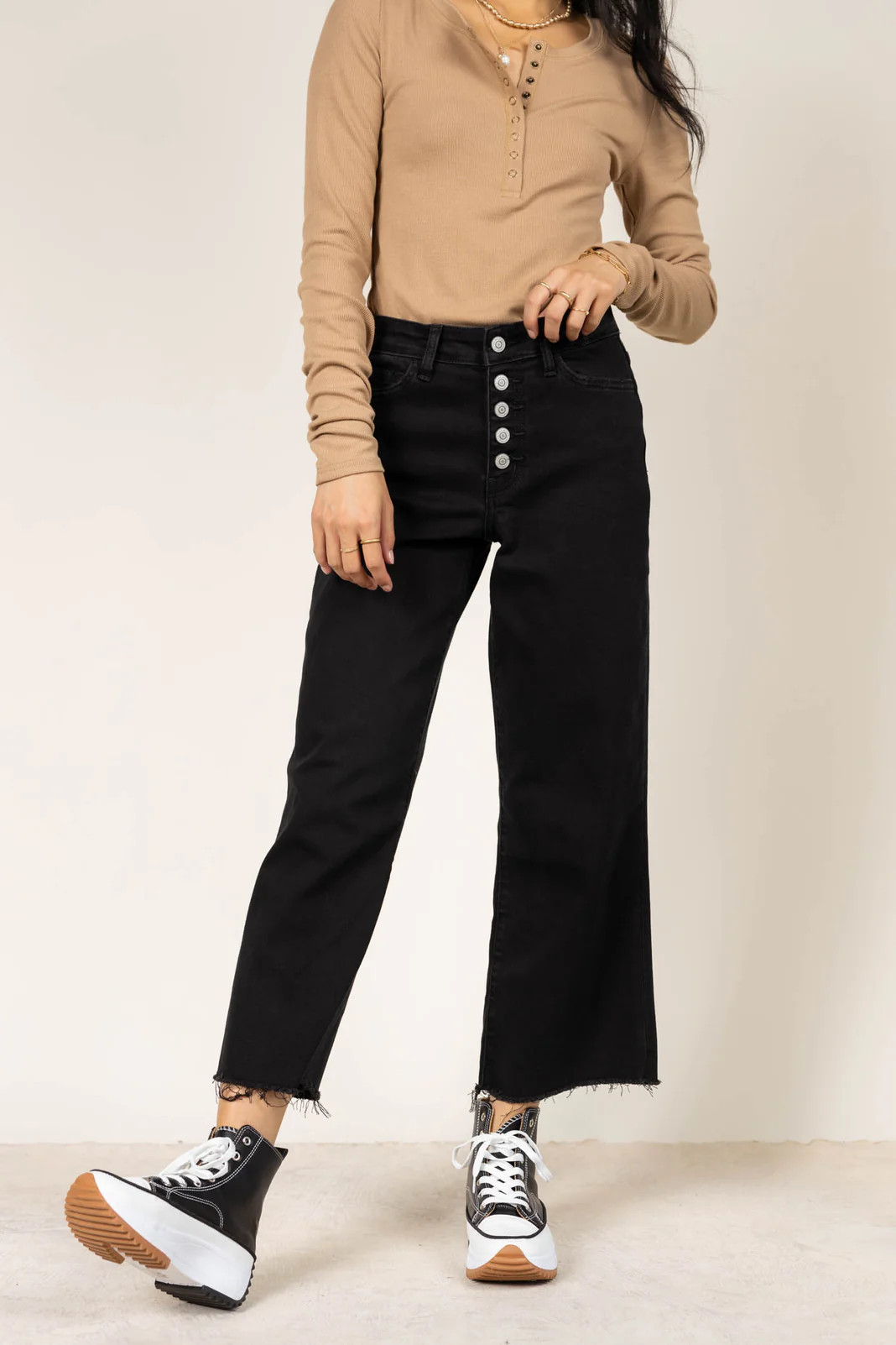 Flying Monkey Delia Wide Leg Denim in Black - böhme | Böhme US