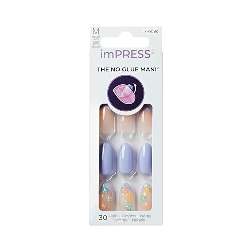 Kiss Impress No Glue Mani Press On Nails, Design, 'Pastel Bloom', Multicolor, Medium Size, Almond Shape, Includes 30 Nails, 1 Mini File, 1 Prep Pad, 1 Manicure Stick, Instruction Sheet | Amazon (US)