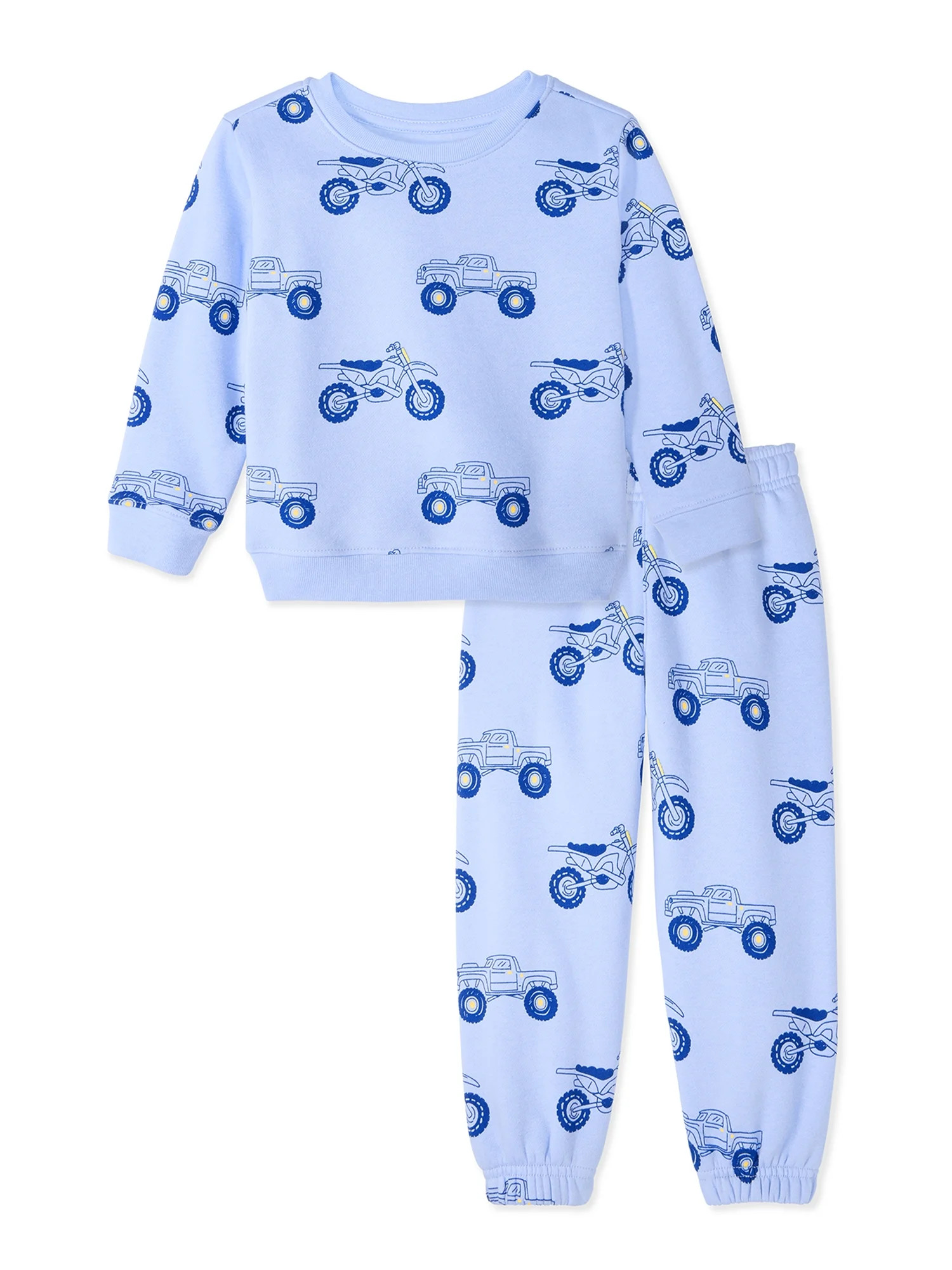 Garanimals Toddler Boy 4-Piece Fleece Sweatshirt & Jogger Outfit Set, Sizes 18M-5T | Walmart (US)