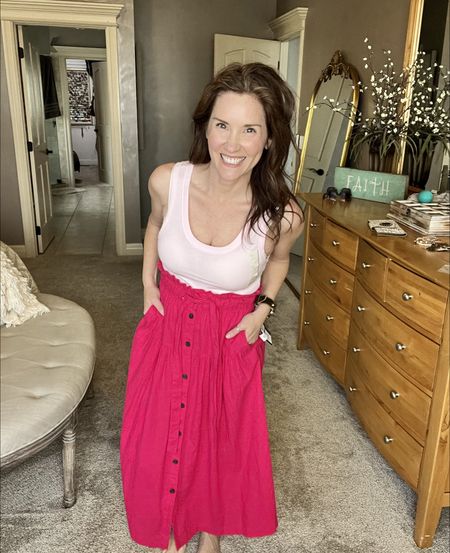 Breezy Summer Time fashion! Love this skirt paired with a lightweight tank. So cute you can dress up or down 

Wearing small tank and XS skirt 

#crazybusymama 

#LTKover40 #LTKfindsunder50 #LTKstyletip