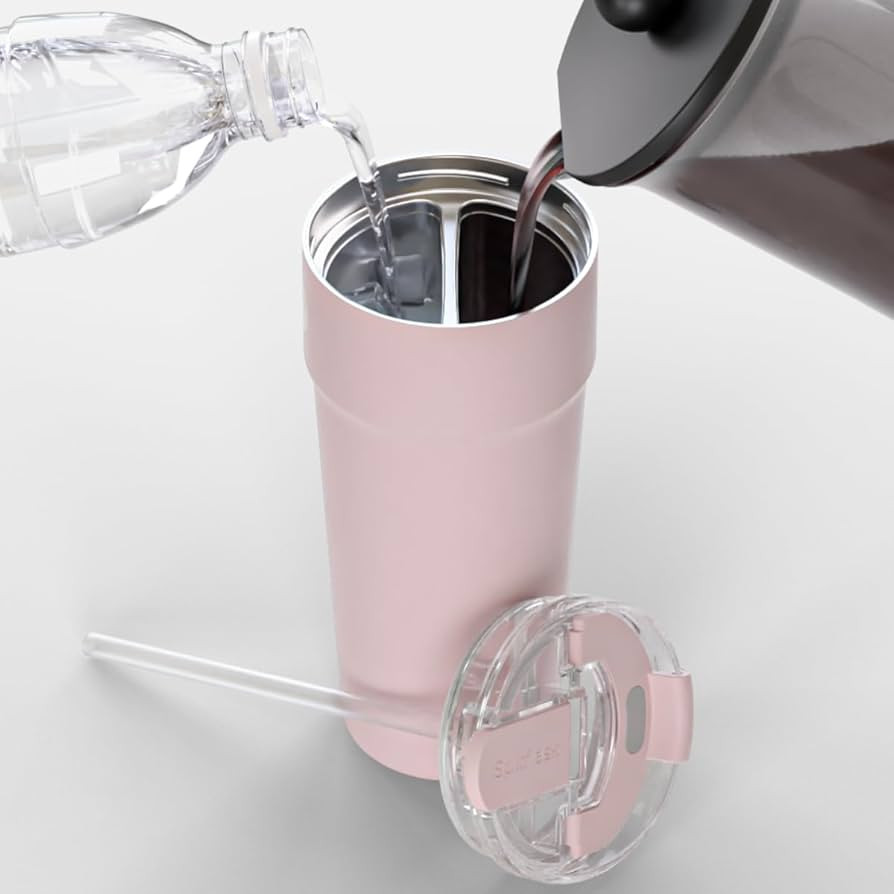 Splitflask 2-in-1 Hot & Cold Vacuum Insulated Tumbler, 30oz Stainless Steel, Dual Chamber, Leak-P... | Amazon (US)