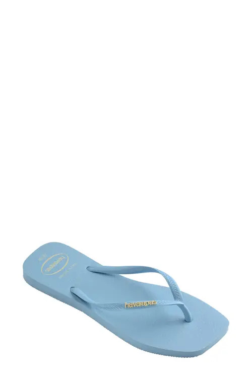 Havaianas Slim Square Logo Flip Flop in Lavender Blue at Nordstrom, Size 11 | Nordstrom