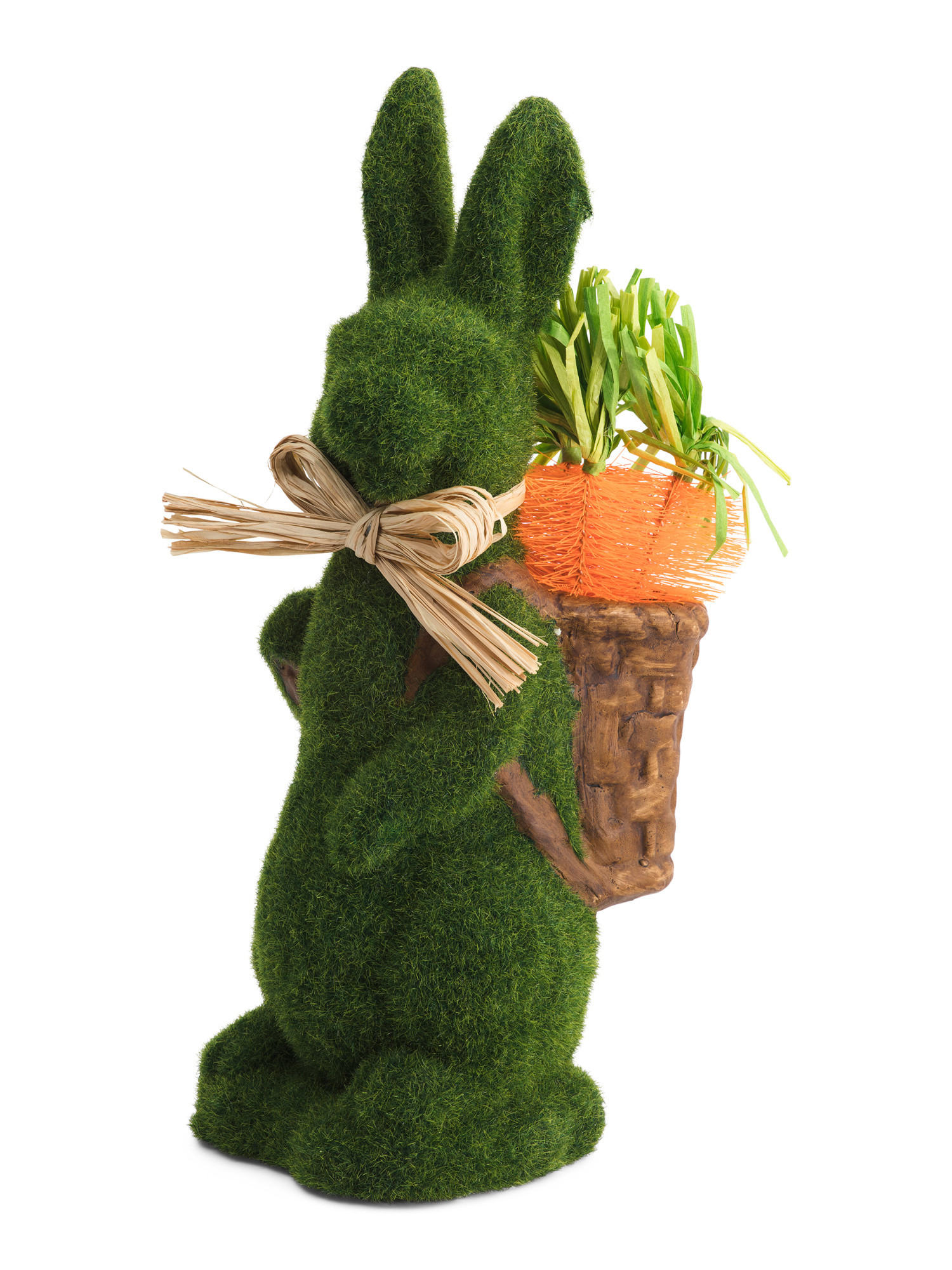15in Mossy Bunny With Carrot Basket | TJ Maxx