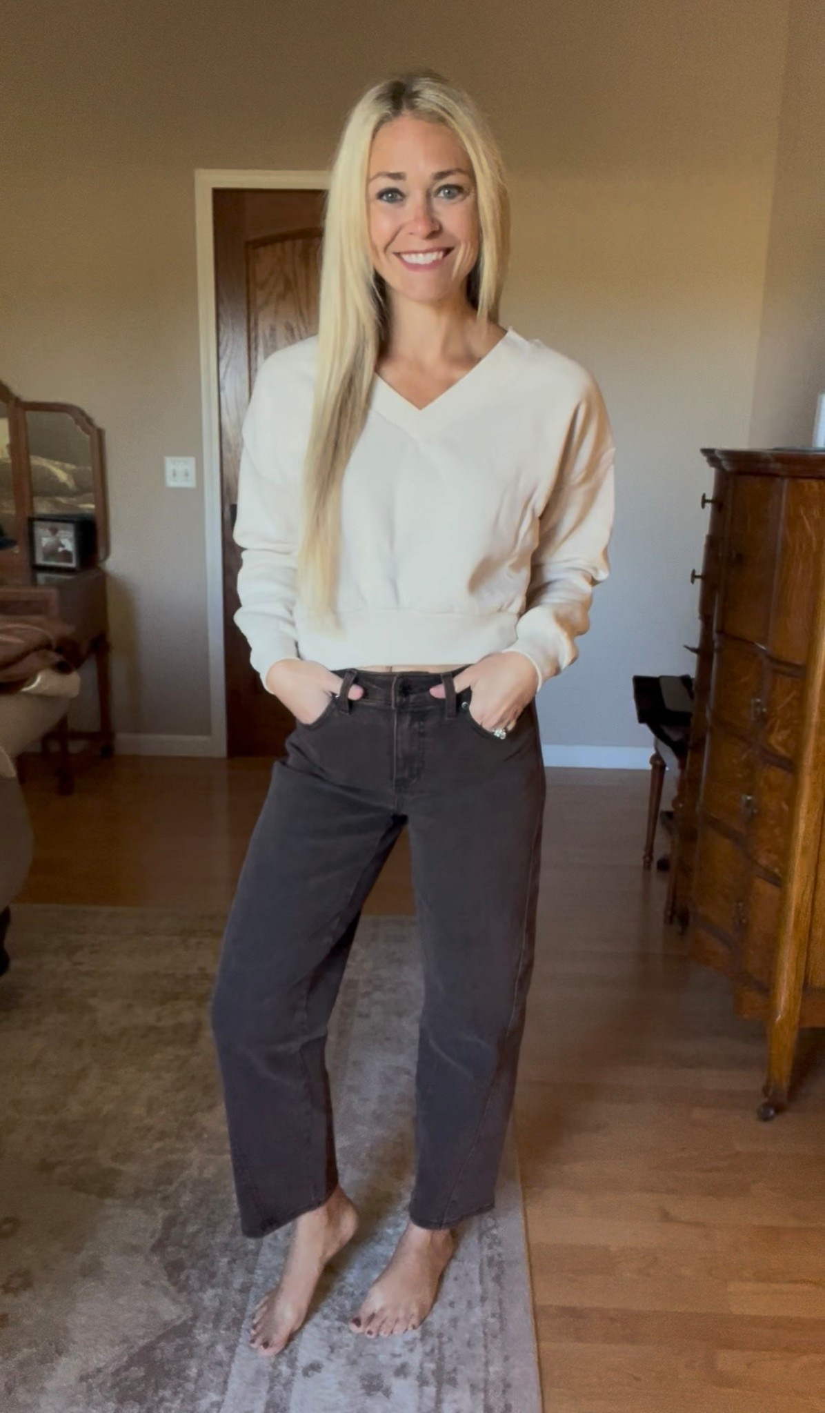 Wearing these jeans on repeat. True to size 

#LTKStyleTip #LTKSeasonal #LTKFindsUnder50