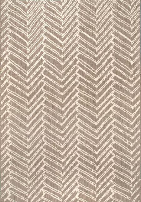 Brown Herringbone Indoor/Outdoor Area Rug | Rugs USA