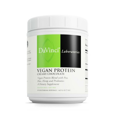 DaVinci Labs Vegan Protein - Protein Powder Supplement for Weight Support, and More* - Creamy Chocolate Flavor - Soy and Gluten-Free - 447g, 15 Servs | Target