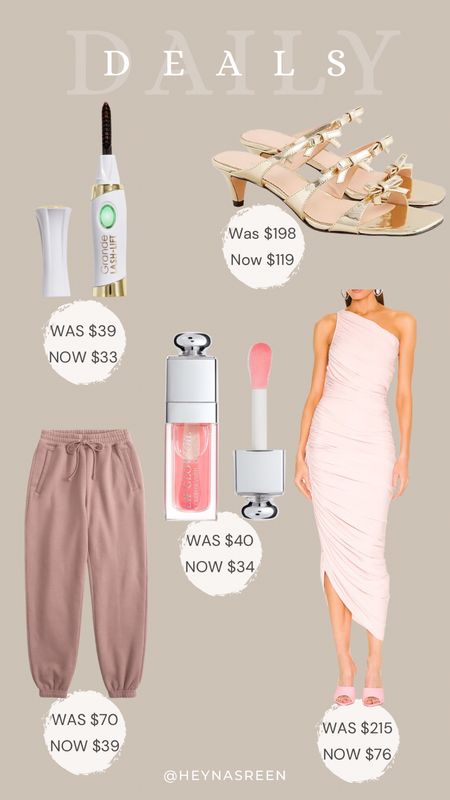 Daily deals on Grande Lash heated lash curler, J.Crew heels, Dior Lip oil (shade: 001), Abercrombie sweatpants, Revolve dress 

#LTKsalealert