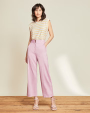 Jeanne Stretch-Linen Pant | Veronica Beard