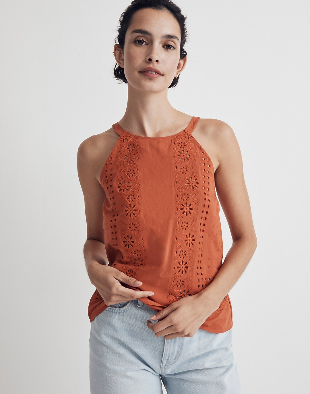 Eyelet A-Line Halter Top | Madewell