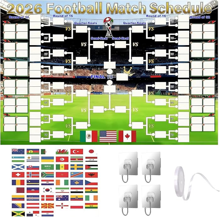 Suxxyyds 2026 Worlds Cup Schedule Poster, Worlds Cup Bracket Poster 2026, 59 x 35-Inch Wall Chart... | Amazon (US)