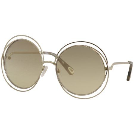 Chloe Women's CE114SD CE/114/SD 777 Gold/Grey Crystal Round Sunglasses 59mm | Walmart (US)