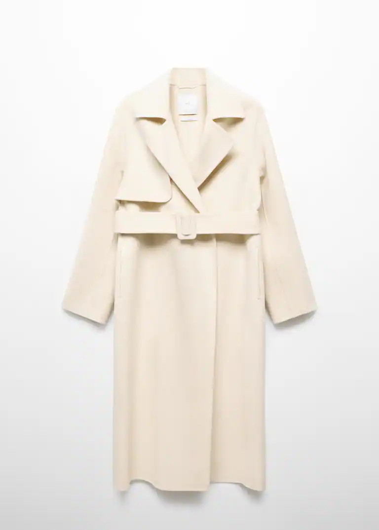 Wool coat with handmade belt -  Women | Mango USA | MANGO (US)